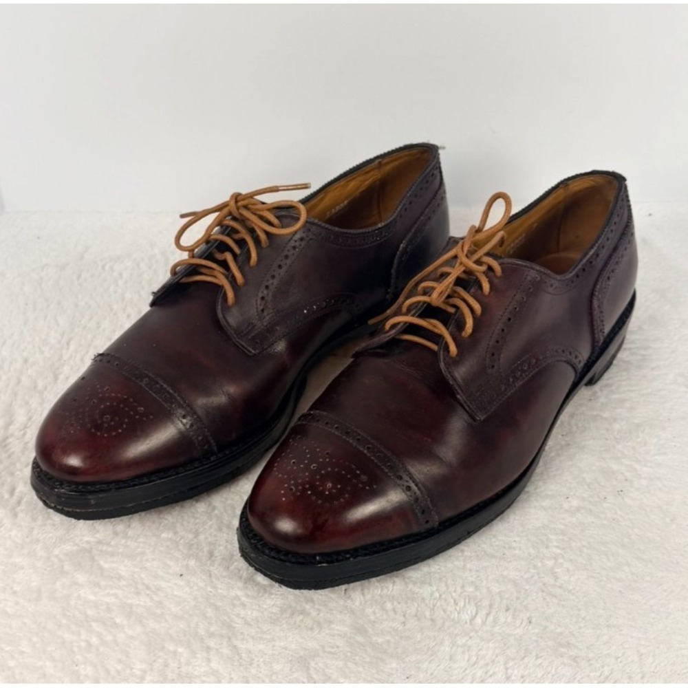 Allen Edmonds Lexington 14 D Burgundy Oxblood Cap Toe Oxford Dress Shoes USA